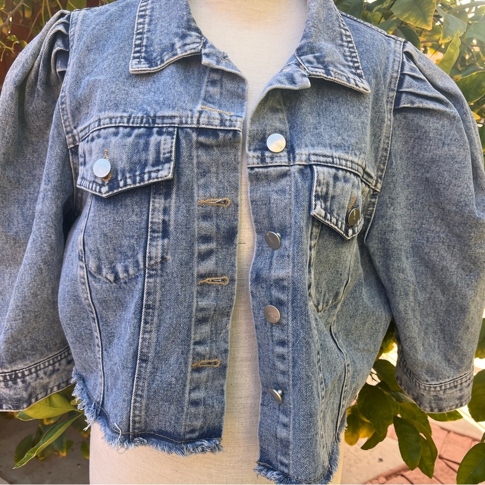 Denim Puff Sleeve Jacket